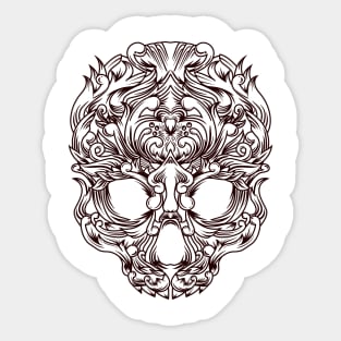 Skull with vintage ornament Sticker